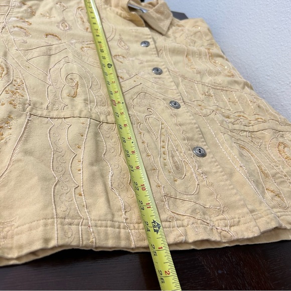 NWT CHICO’S Camelot Roadster Jacket Raffia (Light Yellow) Embroidered Sz 3 (XL) - Picture 14 of 16